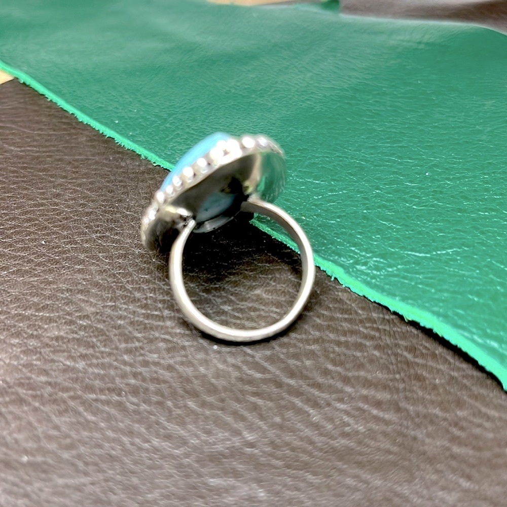Blue Larimar Stone Silver Ring - Picture 5 of 7